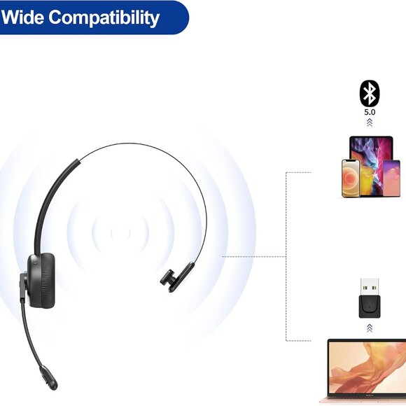 Noise Canceling BHF02 Bluetooth Handsfree Headset for PC - Picture 7 of 9
